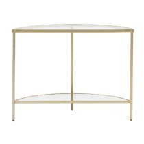 Hobson Clear Glass Console Table With Champagne Frame