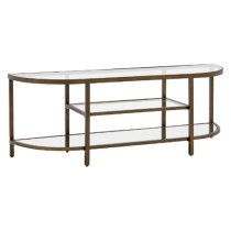 Hobson Clear Glass TV Stand With Bronze Frame