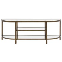 Hobson Clear Glass TV Stand With Bronze Frame