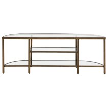 Hobson Clear Glass TV Stand With Bronze Frame