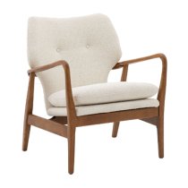 Jenson Upholstered Linen Armchair In Cream