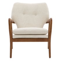 Jenson Upholstered Linen Armchair In Cream