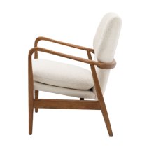 Jenson Upholstered Linen Armchair In Cream