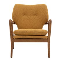 Jenson Fabric Armchair With Wooden legs In Ochre