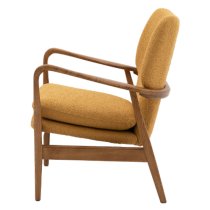 Jenson Fabric Armchair With Wooden legs In Ochre