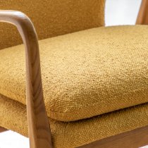 Jenson Fabric Armchair With Wooden legs In Ochre