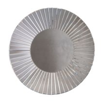 Fairfax Round Portrait Wall Mirror In Silver Wooden Frame