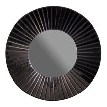 Fresno Round Bevelled Wall Mirror In Black