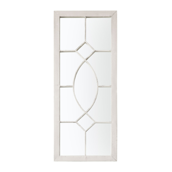 Chetham Window Design Wall Mirror In White Frame