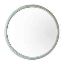 Stonington Round Wall Mirror In Mint Frame