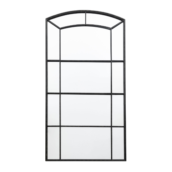 Thurock Window Design Wall Mirror In Black Frame