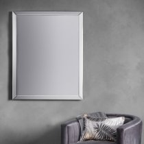 Lorain Rectangular Bevelled Wall Mirror In Silver