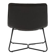 Holland Leather Lounge Chair With Metal Frame In Charcoal