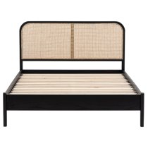 Scalar Wooden King Size Bed In Black And Natural