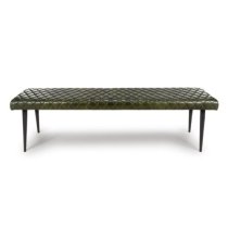 Allen Genuine Buffalo Leather Dining Bench In Green