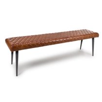 Allen Genuine Buffalo Leather Dining Bench In Tan