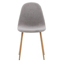 Millikan Grey Fabric Dining Chairs With Oak Legs In Pair