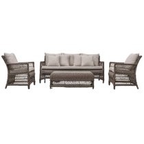 Calare Garden Lounge Set With Coffee Table In Natural