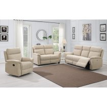 Dessel Chenille Fabric Electric Recliner Chair In Natural