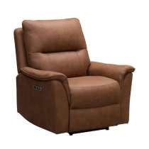 Keller Clean Fabric Electric Recliner Chair In Tan