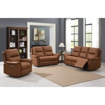 Keller Clean Fabric Electric Recliner Chair In Tan