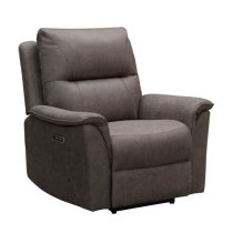 Keller Clean Fabric Electric Recliner Chair In Truffle