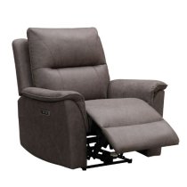 Keller Clean Fabric Electric Recliner Chair In Truffle