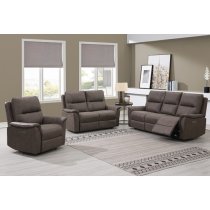 Keller Clean Fabric Electric Recliner Chair In Truffle