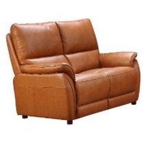 Essex Leather Electric Recliner 2 Seater Sofa In Tan