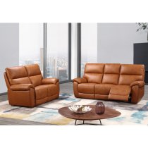 Radford Leather Electric Recliner 2 Seater Sofa In Tan