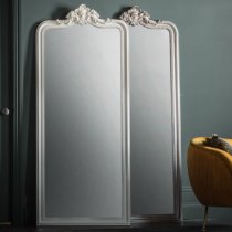 Cabot Leaner Floor Mirror With White Wooden Frame