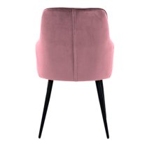 Vernal Blush Velvet Dining Chairs With Black Legs In Pair