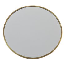 Nyla Small Round Dressing Mirror With Stand In Brass Frame