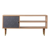 Newberry Wooden TV Stand With 1 Door In Grey And Oak