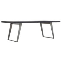 Newtown Small Wooden Dining Table With Metal Legs In Black