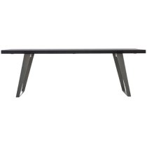 Newtown Small Wooden Dining Table With Metal Legs In Black