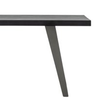 Newtown Small Wooden Dining Table With Metal Legs In Black