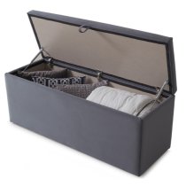 Bradenton Velvet Blanket Box In Grey