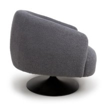 Cary Fabric Lounge Chair In Grey With Black Trumpet Base