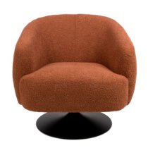 Cary Fabric Lounge Chair In Rust With Black Trumpet Base