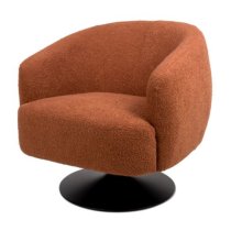 Cary Fabric Lounge Chair In Rust With Black Trumpet Base