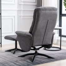 Delray Fabric Swivel Recliner Chair With Stool In Grey