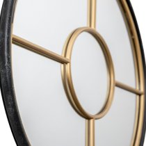 Raga Small Round Wall Mirror In Black And Gold Frame