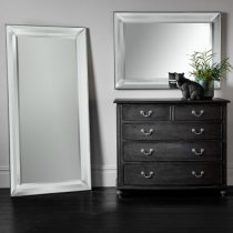 Madonna Rectangular Leaner Mirror In Silver Frame