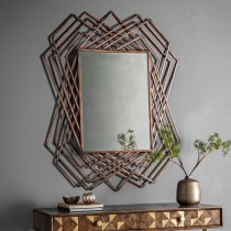 Spectra Rectangular Wall Mirror In Copper Frame