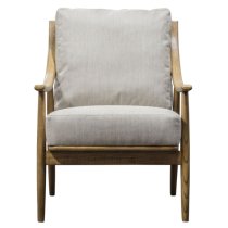 Radiant Fabric Armchair With Wooden Frame In Natural