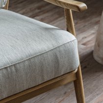 Radiant Fabric Armchair With Wooden Frame In Natural