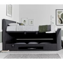 Felton Ottoman Pendle Fabric Double TV Bed In Slate