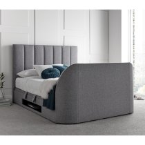 Milton Ottoman Marbella Fabric Double TV Bed In Grey