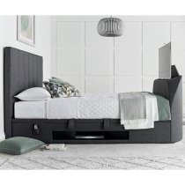 Milton Ottoman Pendle Fabric Double TV Bed In Slate